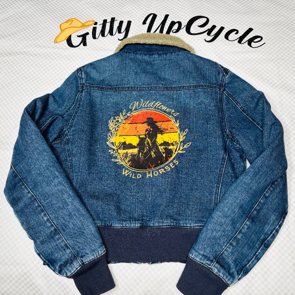 Upcycled Ben Sherman Western jean jacket size S